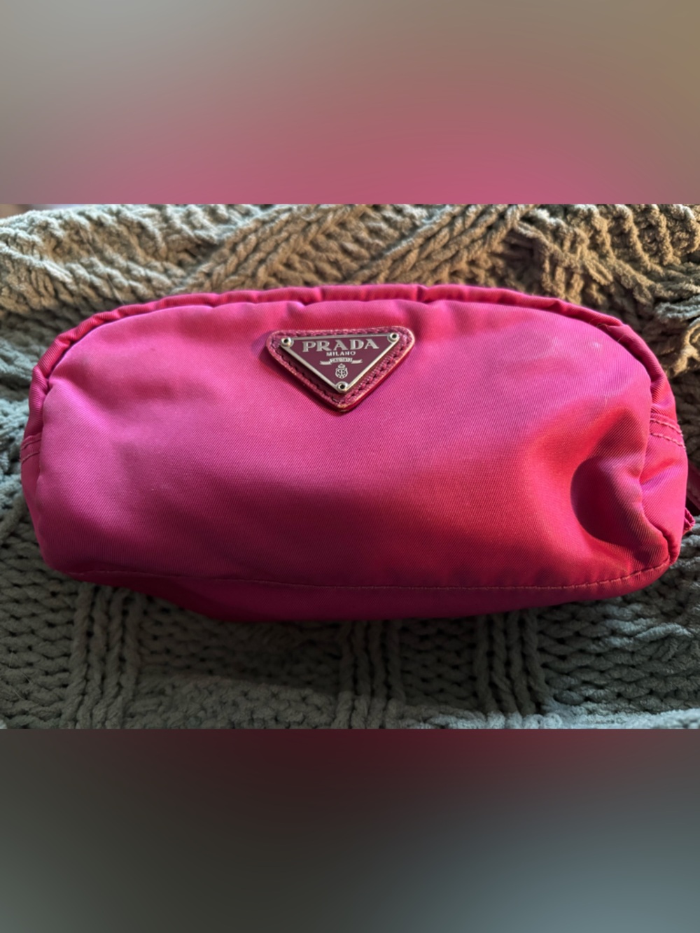 PRADA Mini Fuchsia Nylon Pouch - Pristine Inside - Iconic SLG